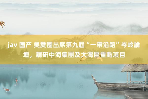 jav 国产 吳愛國出席第九屆“一帶沿路”岑岭論壇，調研中海集團及大灣區重點項目