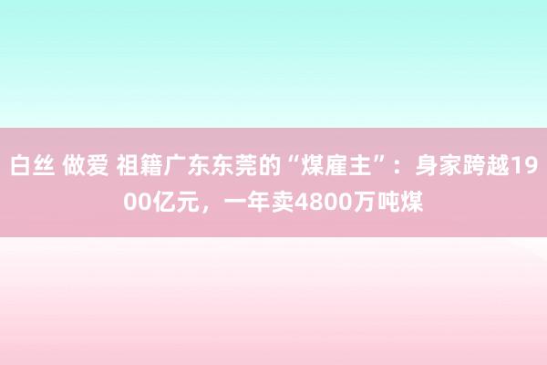 白丝 做爱 祖籍广东东莞的“煤雇主”：身家跨越1900亿元，一年卖4800万吨煤