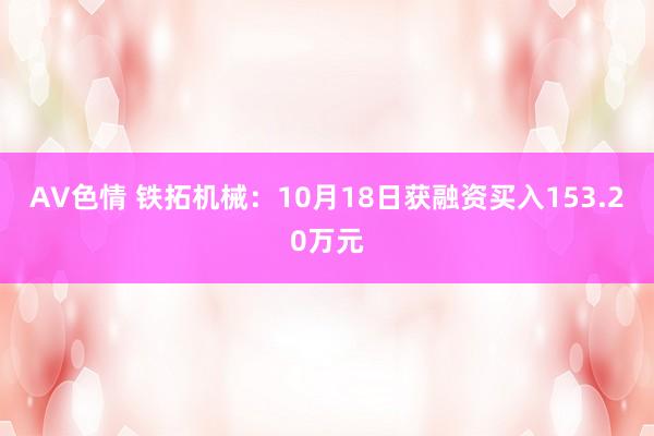 AV色情 铁拓机械：10月18日获融资买入153.20万元