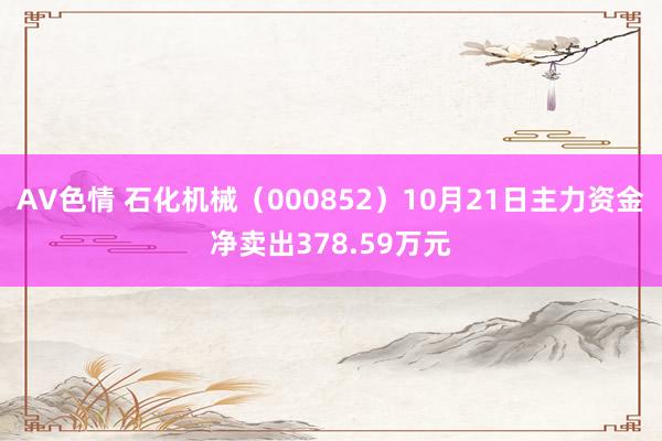 AV色情 石化机械（000852）10月21日主力资金净卖出378.59万元