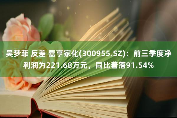 吴梦菲 反差 嘉亨家化(300955.SZ)：前三季度净利润为221.68万元，同比着落91.54%