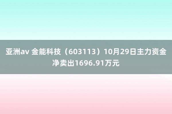 亚洲av 金能科技（603113）10月29日主力资金净卖出1696.91万元
