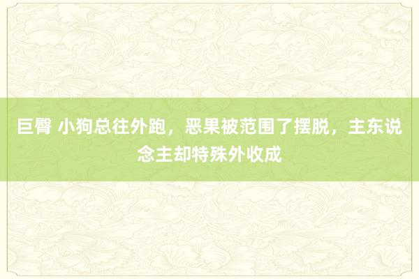 巨臀 小狗总往外跑，恶果被范围了摆脱，主东说念主却特殊外收成