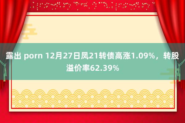 露出 porn 12月27日凤21转债高涨1.09%，转股溢价率62.39%