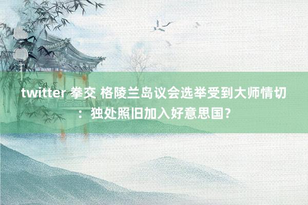 twitter 拳交 格陵兰岛议会选举受到大师情切：独处照旧加入好意思国？