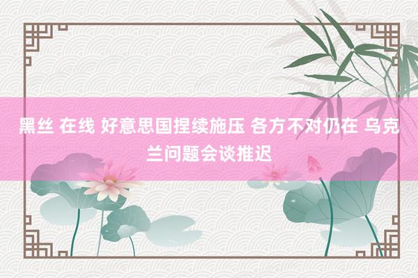 黑丝 在线 好意思国捏续施压 各方不对仍在 乌克兰问题会谈推迟